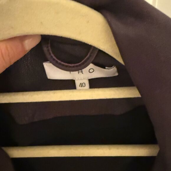 IRO Ashville Leather Jacket Size 40, Eggplant Color - Picture 3 of 4